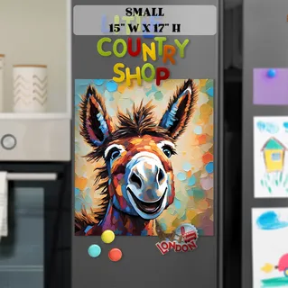 Preview of Cute Smiling Donkey magnet in Small size.