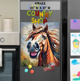 Preview of Cute Smiling Horse magnet in Small size.