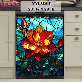 Preview of Stained Glass Coquette Flower magnet in XX Large size.