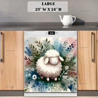 Preview of Cute Fluffy Sheep magnet in Large size.