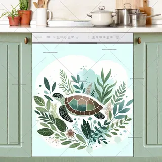 Preview of Boho Turtle in the Sea magnet.