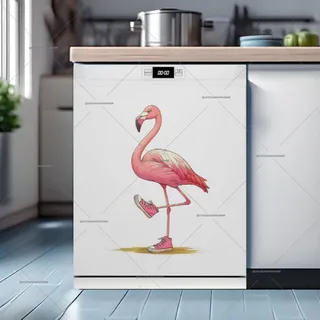 Preview of Pink Flamingo in Sneakers magnet.