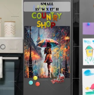 Preview of Walking in a Rainy City magnet in Small size.