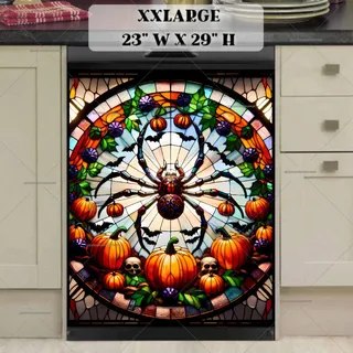 Preview of Stained Glass Halloween Spider magnet in XX Large size.