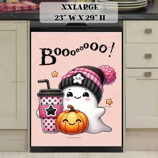 Preview of Cute Halloween Ghost with a Coffee magnet in XX Large size.