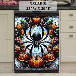 Preview of Stained Glass Halloween Black Widow magnet in XX Large size.