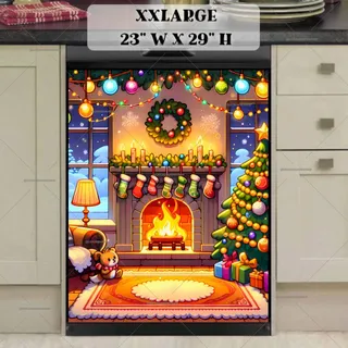 Preview of Christmas Room with a Fireplace magnet in XX Large size.