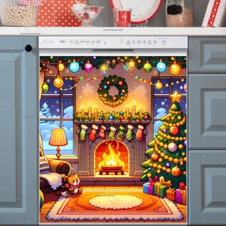 Preview of Christmas Room with a Fireplace magnet.