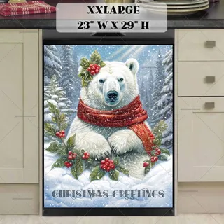 Preview of Christmas Polar Bear Greetings magnet in XX Large size.