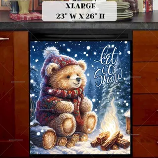 Preview of Christmas Bear Camping magnet in Extra Large size.