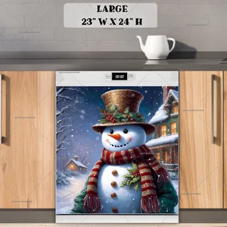 Preview of Old Fashioned Christmas Snowman magnet in Large size.