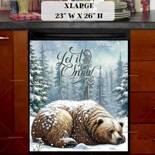 Preview of Winter Bear in the Snow magnet in Extra Large size.