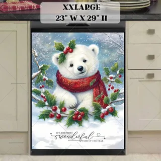 Preview of Christmas Polar Bear Cub magnet in XX Large size.