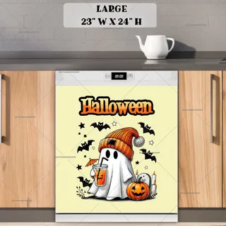 Preview of Trendy Halloween Ghost magnet in Large size.