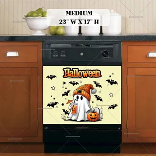 Preview of Trendy Halloween Ghost magnet in Medium size.