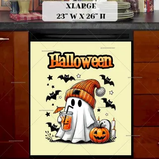 Preview of Trendy Halloween Ghost magnet in Extra Large size.