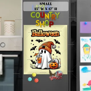 Preview of Trendy Halloween Ghost magnet in Small size.