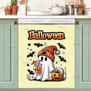 Preview of Trendy Halloween Ghost magnet.