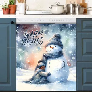 Preview of Cute Kid and Snowman magnet.