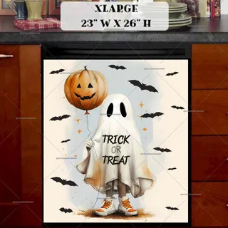 Preview of Trick or Treat Ghost magnet in Extra Large size.