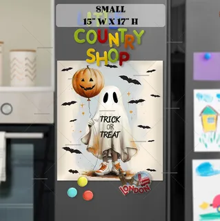 Preview of Trick or Treat Ghost magnet in Small size.