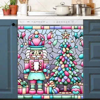 Preview of Stained Glass Pastel Nutcracker magnet.