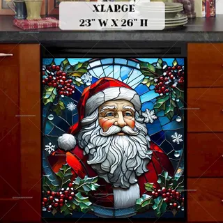 Preview of Stained Glass Santa Claus magnet in Extra Large size.