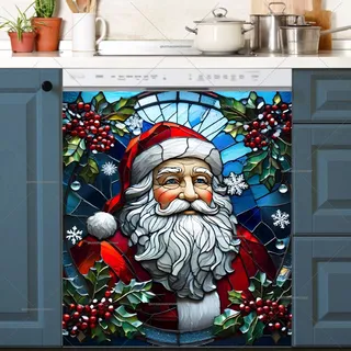 Preview of Stained Glass Santa Claus magnet.