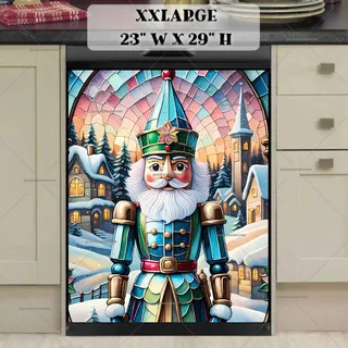 Preview of Stained Glass Pastel Nutcracker Village magnet in XX Large size.