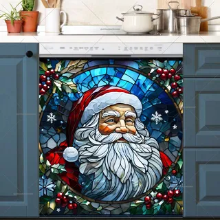 Preview of Stained Glass Santa Portrait magnet.