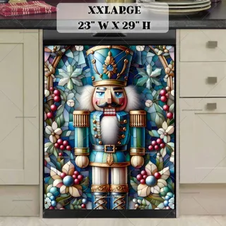 Preview of Stained Glass Nutcracker and Flowers magnet in XX Large size.