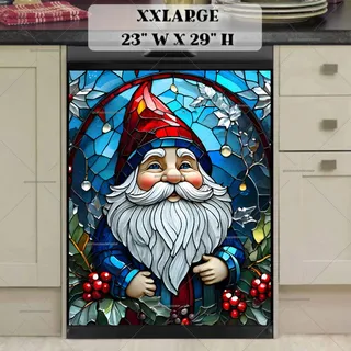 Preview of Stained Glass Christmas Gnome magnet in XX Large size.