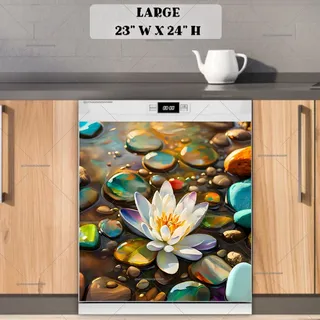 Preview of Water Lily Within the Rocks magnet in Large size.