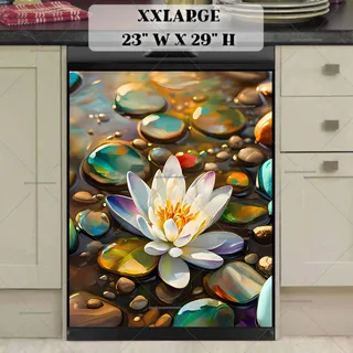 Preview of Water Lily Within the Rocks magnet in XX Large size.