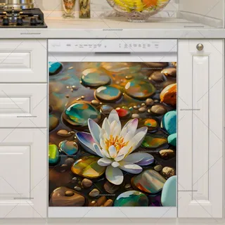 Preview of Water Lily Within the Rocks magnet.