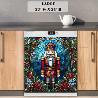 Preview of Stained Glass Traditional Nutcracker magnet in Large size.