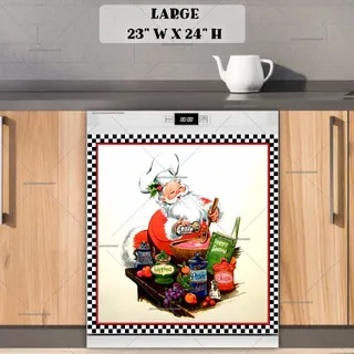 Preview of Vintage Santa in the Kitchen magnet in Large size.