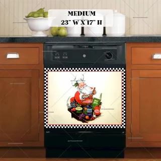 Preview of Vintage Santa in the Kitchen magnet in Medium size.