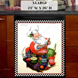 Preview of Vintage Santa in the Kitchen magnet in Extra Large size.