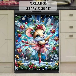 Preview of Stained Glass Ballerina Mouse magnet in XX Large size.