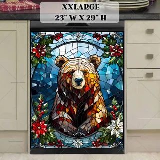 Preview of Stained Glass Brown Bear magnet in XX Large size.