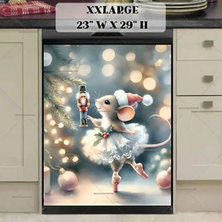 Preview of Christmas Ballerina Mouse with a Nutcracker magnet in XX Large size.