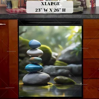 Preview of Zen Stones in the Forest Stream magnet in Extra Large size.