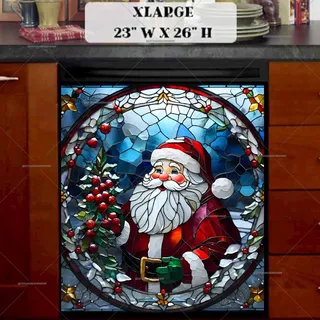 Preview of Stained Glass Santa Claus magnet in Extra Large size.