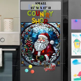 Preview of Stained Glass Santa Claus magnet in Small size.