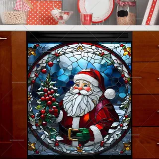 Preview of Stained Glass Santa Claus magnet.