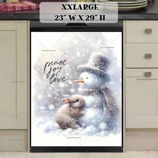 Preview of Winter Snowman and Bunny in the Snowstorm magnet in XX Large size.