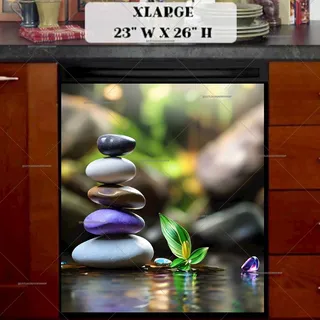 Preview of Zen Stones and Crystals in the Stream magnet in Extra Large size.