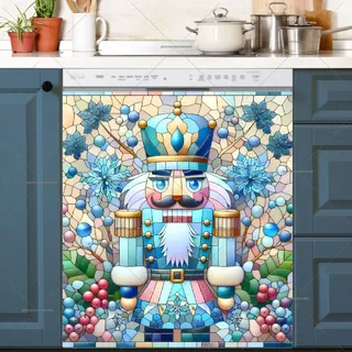 Preview of Stained Glass Pastel Nutcracker magnet.