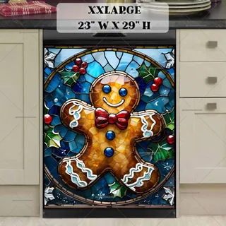 Preview of Stained Glass Gingerbread Man magnet in XX Large size.